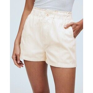 MADEWELL Pull-On Paperbag Shorts 25 Garment-Dyed Edition Antique Cream Ivory B33